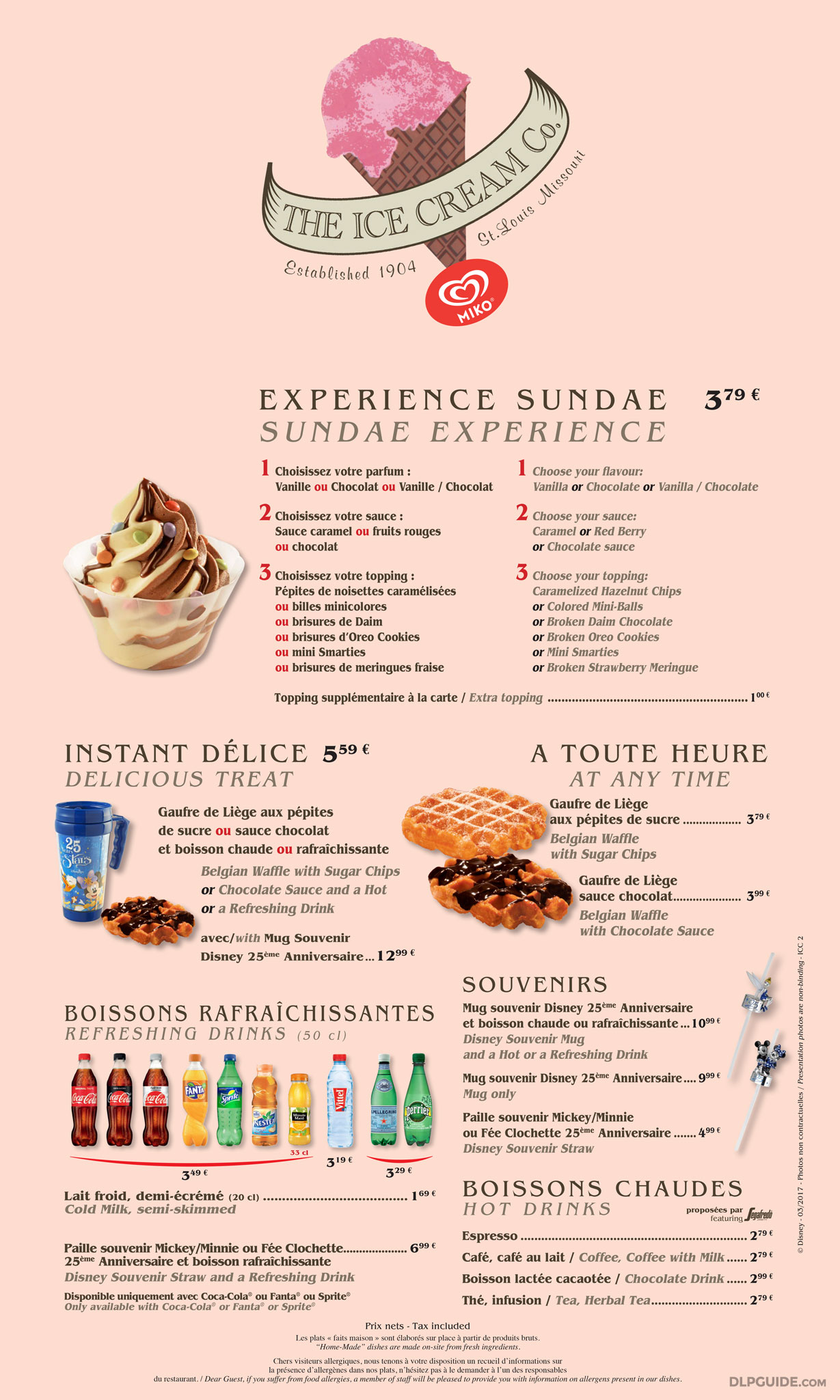 The Ice Cream Company menu — DLP Guide • Disneyland Paris Restaurants