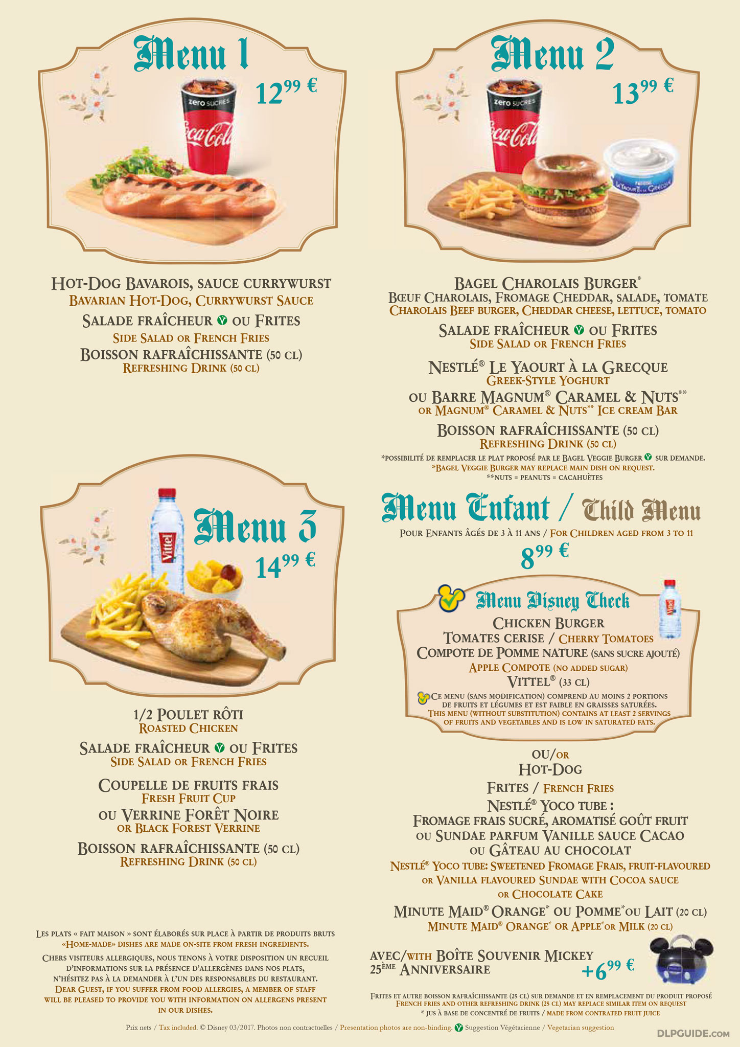 Au Chalet de la menu — DLP Guide • Disneyland Paris