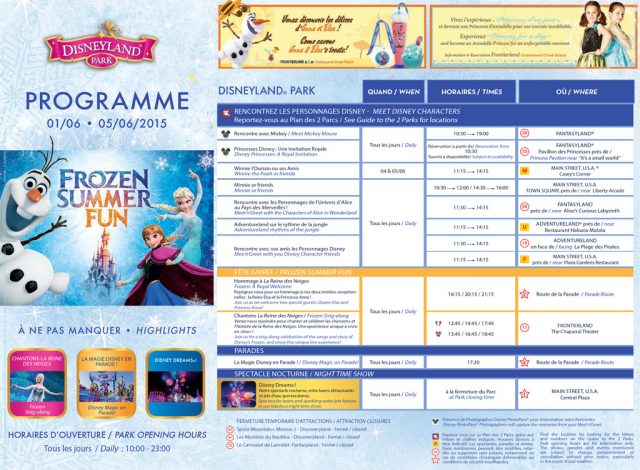 Disneyland Paris Frozen Summer Fun entertainment programme