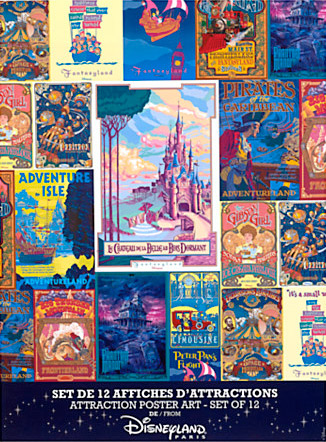 Disneyland Paris Attractions Posters, Set of 12