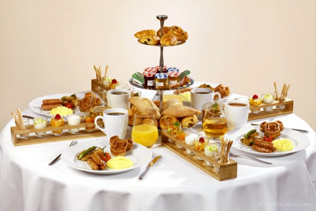 Breakfast table showing menu offering