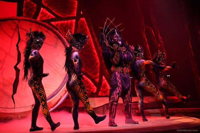 Scar in The Lion King: Rhythms of the Pride Lands musical stage show at Disneyland Paris