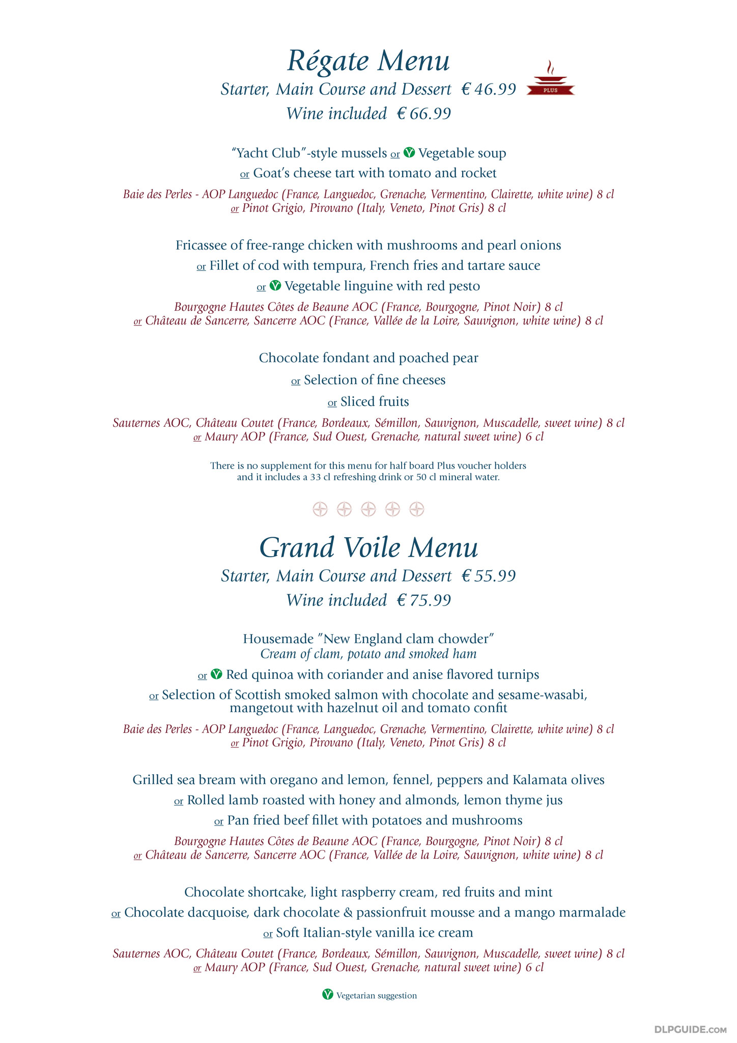 langebaan yacht club restaurant menu